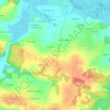 Carte topographique Le Fozo, altitude, relief