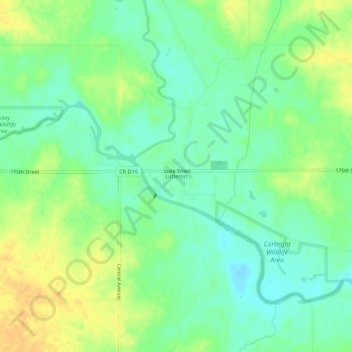 Carte topographique Littleton, altitude, relief
