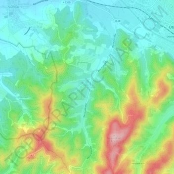 Carte topographique Bottenau, altitude, relief