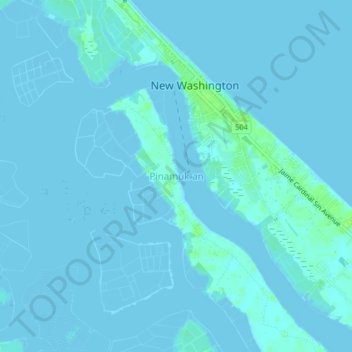 Carte topographique Pinamuk-an, altitude, relief