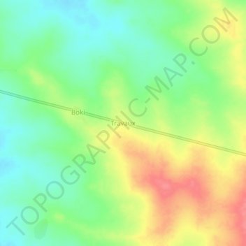 Carte topographique Travaux, altitude, relief