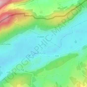 Carte topographique Clos Rognon, altitude, relief
