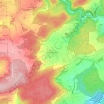 Carte topographique Oberwilzingen, altitude, relief