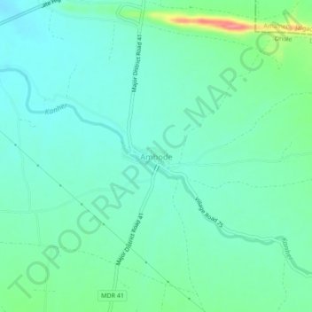 Carte topographique Ambode, altitude, relief
