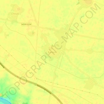 Carte topographique Baldeo, altitude, relief