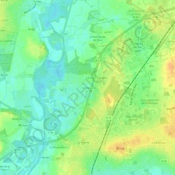 Carte topographique Le Claray, altitude, relief