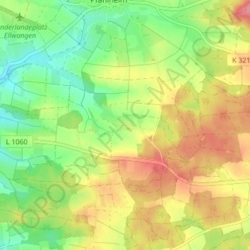 Carte topographique Hochgreut, altitude, relief