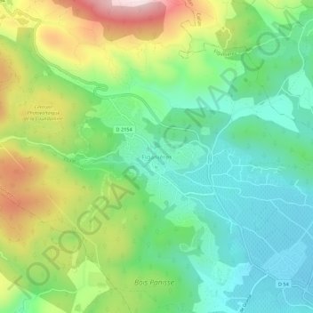 Carte topographique Figanières, altitude, relief