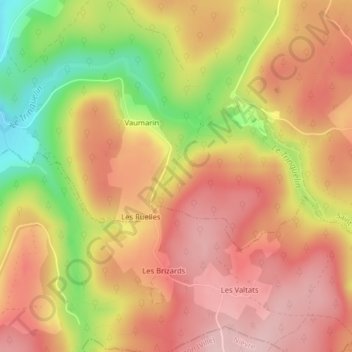 Carte topographique L Hâte Vitaux, altitude, relief