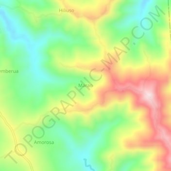 Carte topographique Marao, altitude, relief