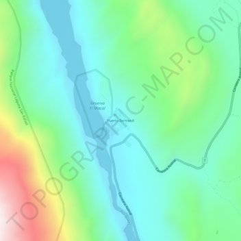 Carte topographique Puerto Bertrand, altitude, relief