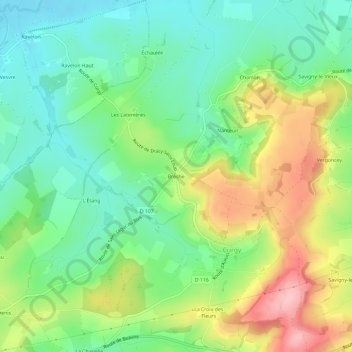Carte topographique Brèche, altitude, relief