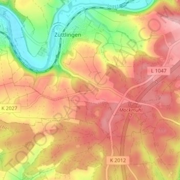 Carte topographique Ernstein, altitude, relief