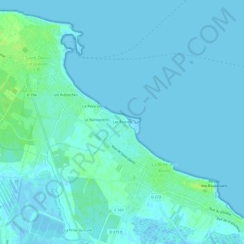 Carte topographique Les Proires, altitude, relief