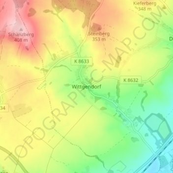 Carte topographique Wittgendorf, altitude, relief