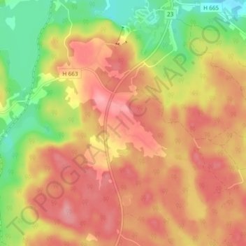 Carte topographique Rödmossa, altitude, relief