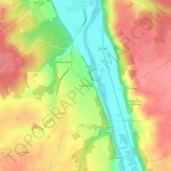 Carte topographique Saint-Claud, altitude, relief