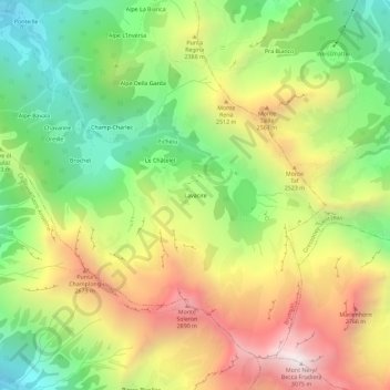 Carte topographique Lavacire, altitude, relief