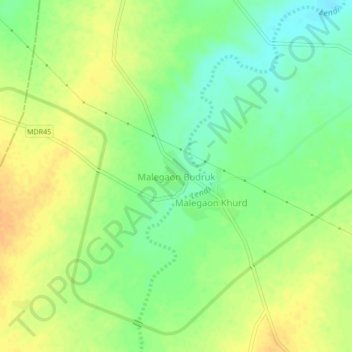 Carte topographique Malegaon Budruk, altitude, relief