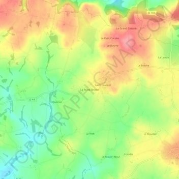 Carte topographique La Porte-Briend, altitude, relief