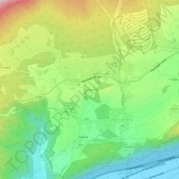 Carte topographique Zirchbichl, altitude, relief
