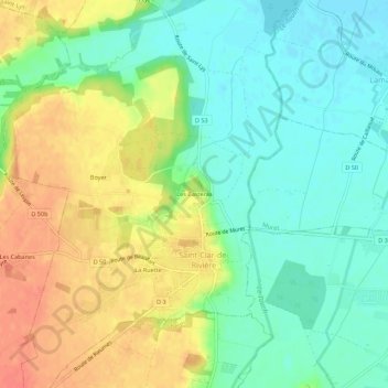 Carte topographique Les Casteras, altitude, relief
