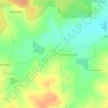 Carte topographique Kokkonda, altitude, relief