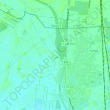 Carte topographique Les Berres, altitude, relief