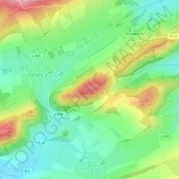 Carte topographique Kehlberg, altitude, relief