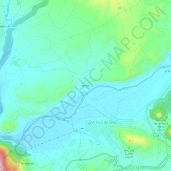 Carte topographique Vernet, altitude, relief