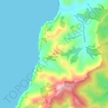 Carte topographique Mouta Hill, altitude, relief