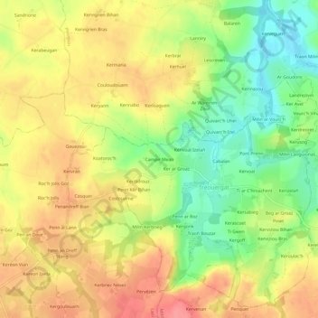 Carte topographique Campir Mean, altitude, relief