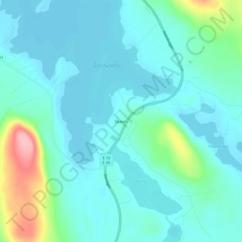 Carte topographique Skaulo, altitude, relief