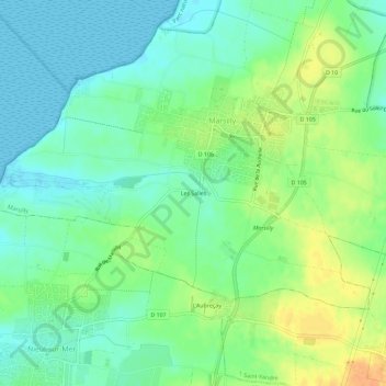 Carte topographique Les Salles, altitude, relief