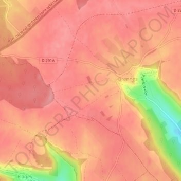 Carte topographique Combe aux Prêtres, altitude, relief