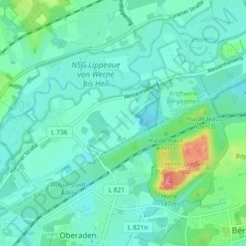 Carte topographique Heil, altitude, relief