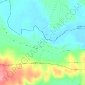 Carte topographique Caruaru, altitude, relief