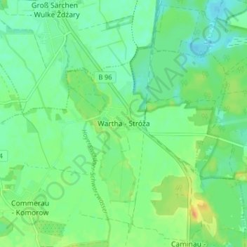Carte topographique Wartha, altitude, relief