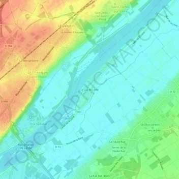 Carte topographique Le Lac de Loire, altitude, relief