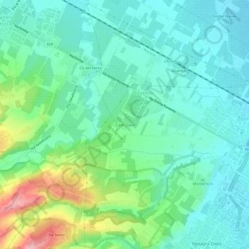 Carte topographique Case Topa, altitude, relief
