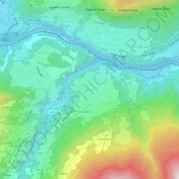 Carte topographique Wald, altitude, relief