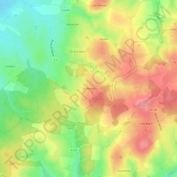 Carte topographique Le Devant, altitude, relief