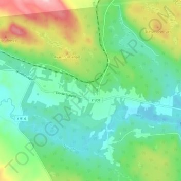 Carte topographique Mosjö, altitude, relief