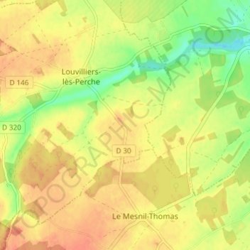Carte topographique Lieu Dit la Foret, altitude, relief