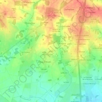 Carte topographique Licouet, altitude, relief