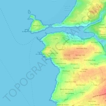 Carte topographique Feunteun Dost, altitude, relief