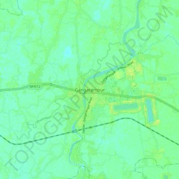 Carte topographique Gangarampur, altitude, relief