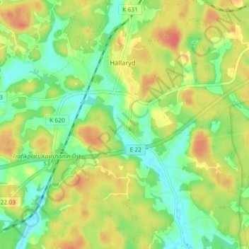 Carte topographique Trensum, altitude, relief