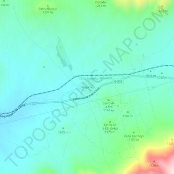 Carte topographique Bogarre, altitude, relief