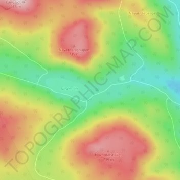 Carte topographique Navardalen, altitude, relief